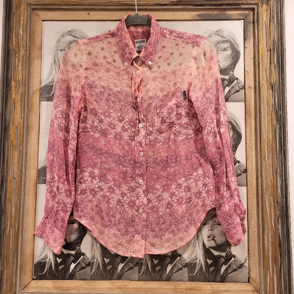Moschino button up sheet soft top blouse - Picture 1 of 5